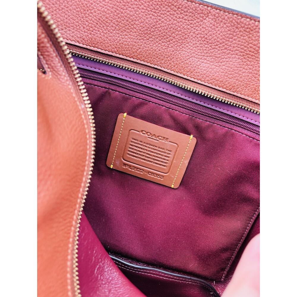 COACH Alana Leather Tote Bag Saddle Color Authentic Shoulder Bag - Picture 10 of 13